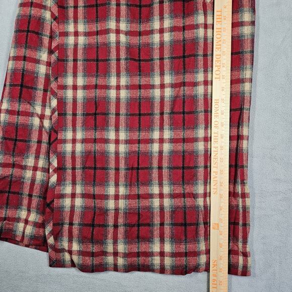 Eddie Bauer Skirt Womens 14 Petite Red Plaid Wool Blend Classic Prep Academia - Picture 12 of 13